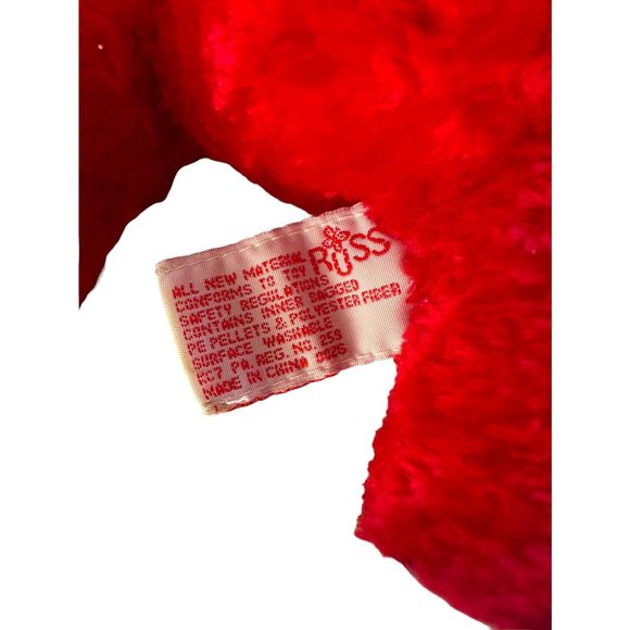 Valentine Devil Bear Russ Berrie Blaze Plush Stuffed Animal White & Red - Picture 10 of 10